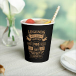 Personalised forty vintage 40th birthday party paper cups<br><div class="desc">Make your birthday special with this unique design. Add a touch of sophisticated elegance to your birthday celebration with our exquisite, one-of-a-kind designs. These graphics bring sophistication and originality to any product, creating a memorable and stylish gift. They are perfect for those who appreciate a touch of timeless glamour on...</div>
