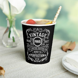 Personalised forty vintage 40th birthday party paper cups