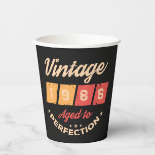 Personalised forty vintage 40th birthday party paper cups