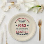 Personalised forty vintage 40th birthday party paper plate<br><div class="desc">Add some originality with this limited edition,  premium-quality,  elegant,  retro,  and vintage-looking birthday graphic design with stylish typography. This makes a great gift for men,  women,  husbands,  wives,  girlfriends,  and boyfriends who will love this unique piece of art. It's a fun and one-of-a-kind holiday gift for celebrating a birthday.</div>