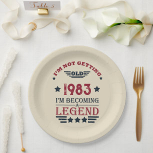 Personalised forty vintage 40th birthday party paper plate