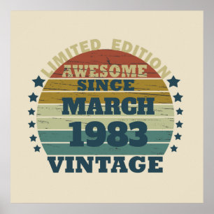 Personalised forty vintage 40th birthday party poster