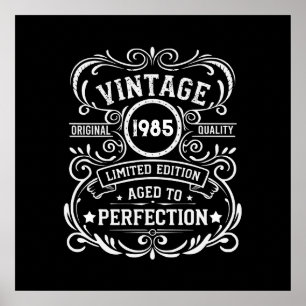 Personalised forty vintage 40th birthday party poster