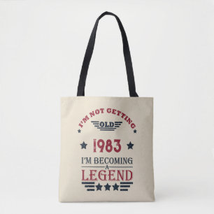 Personalised forty vintage 40th birthday party tote bag