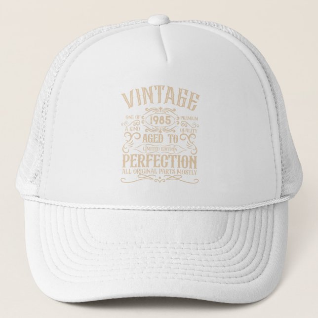 Personalised forty vintage 40th birthday party trucker hat (Front)
