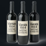 Personalised forty vintage 40th birthday party wine label<br><div class="desc">You can add some originality with this limited edition, premium quality, and unique, classy, retro, vintage-looking birthday graphic design featuring cool typography. It's a great gift idea for men, women, husbands, wives, girlfriends, and boyfriends who will love this one-of-a-kind piece of art. A fun and special holiday gift for your...</div>