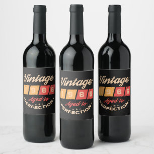 Personalised forty vintage 40th birthday party wine label