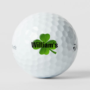 Personalised Four Leaf Clover Lucky Golf Balls