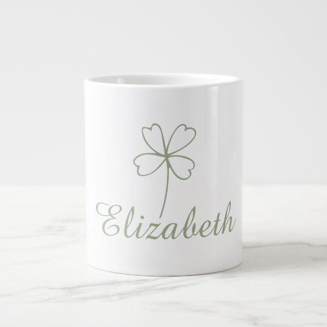 Personalised Four Leaf Clover Speciality Mug - Cus (Front)
