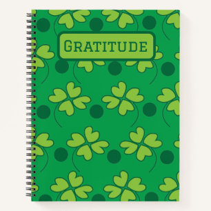 Personalised Four Leaf Clover St Patricks Day Notebook