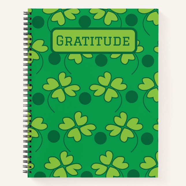Personalised Four Leaf Clover St Patricks Day   Notebook (Front)