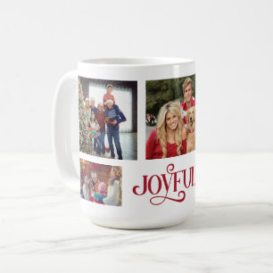 Personalised Four Photo Family Name  Coffee Mug