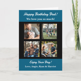 Personalised Four Photo Template Dad's Birthday