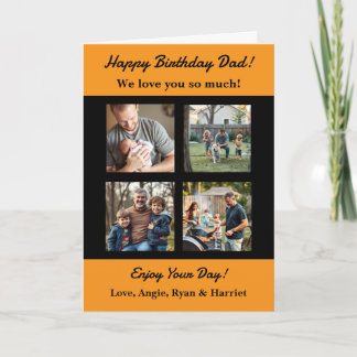 Personalised Four Photo Template Dad's Birthday