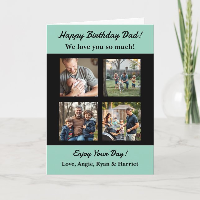 Personalised Four Photo Template Dad's Birthday (Front)
