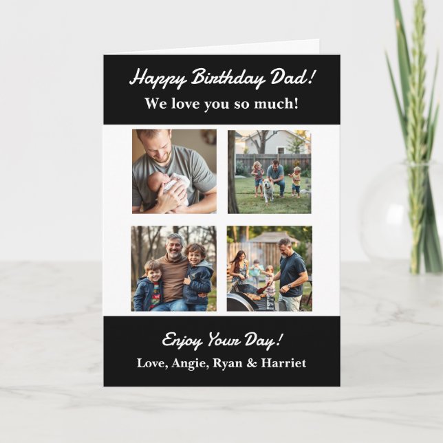 Personalised Four Photo Template Dad's Birthday (Front)