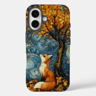 Personalised Fox and Mulberry Tree Van Gogh Style iPhone 16 Case