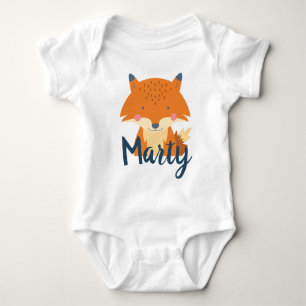 Personalised Fox Baby Bodysuit