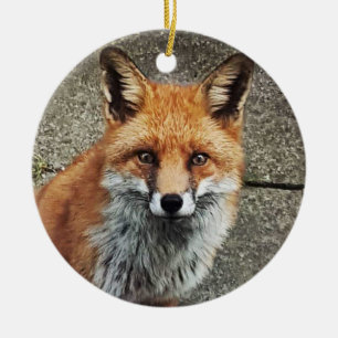 personalised Fox Ceramic Tree Decoration