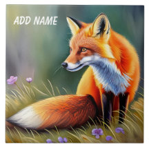 Personalised Fox Children's Ceramic Tile