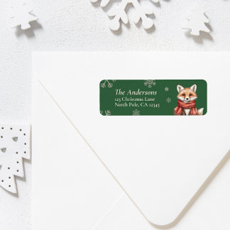 Personalised Fox Christmas Return Address Labels
