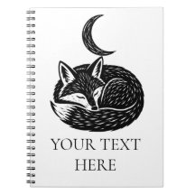 Personalised Fox & Crescent Moon Notebook 