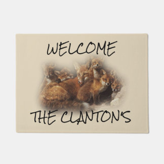 Personalised Fox Family Doormat