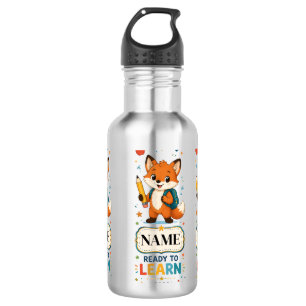 Personalised Fox Kids Back to School  532 Ml Water Bottle