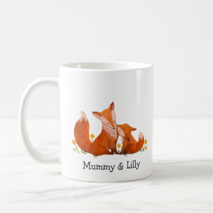 Personalised Fox Mum & Son Mug – Custom Names