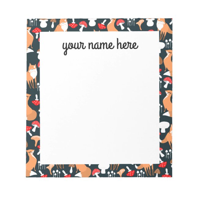 Personalised Fox Notepad (Front)