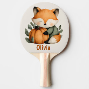 Personalised Fox Pumpkin Halloween Design Ping Pong Paddle