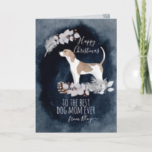 Personalised Fox Scent Hound Mum Christmas Holiday Card