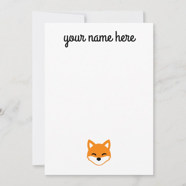 Personalised Fox Stationery for Kids Invitation (Front)