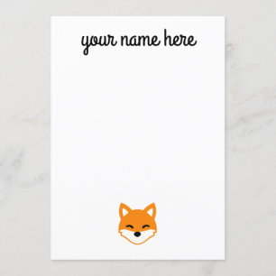 Personalised Fox Stationery for Kids Invitation
