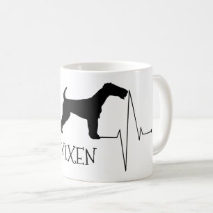 Personalised Fox Terrier Love My Dog Heart Beat Coffee Mug