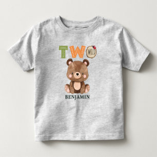 Personalised Fox Two Wild Woodland 2nd Birthday To Toddler T-Shirt