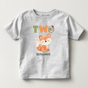 Personalised Fox Two Wild Woodland 2nd Birthday Toddler T-Shirt