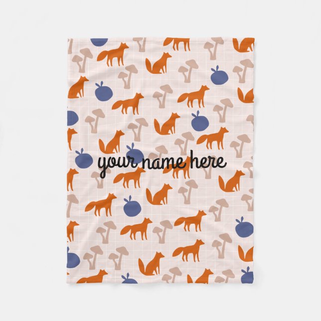 Personalised Foxes Fleece Blanket (Front)