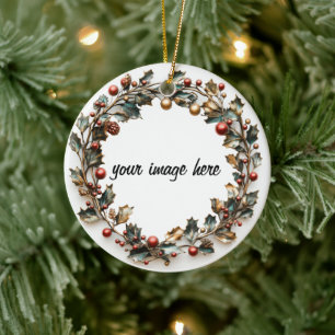 Personalised framed ceramic tree decoration