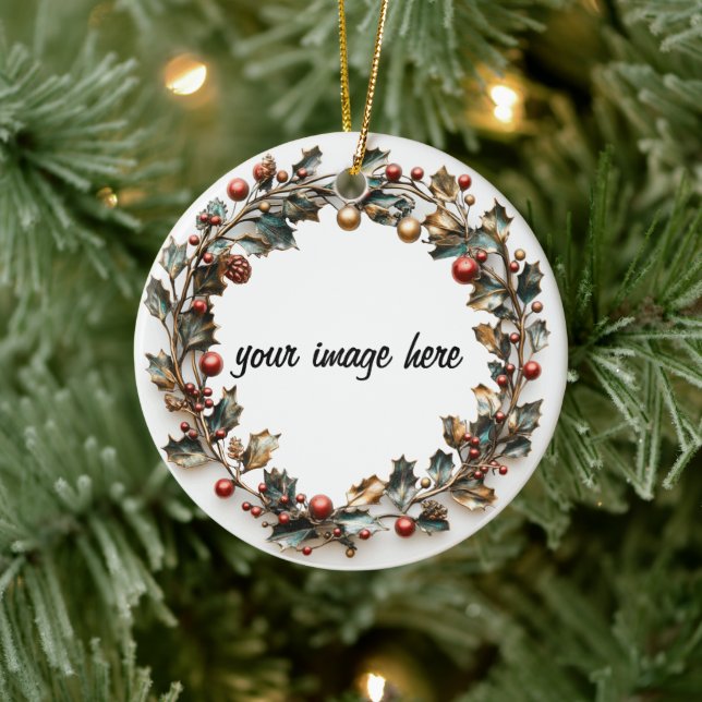 Personalised framed ceramic tree decoration (Tree)