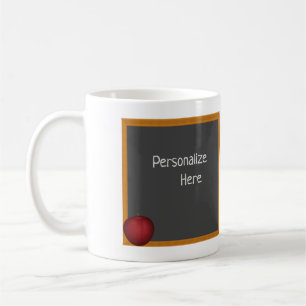 Personalised Framed Chalkboard w/ Apple Accent Coffee Mug