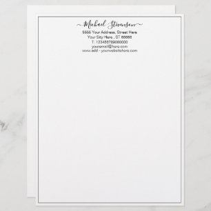 Personalised Framed Letterhead Your Name Info Text