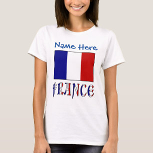 Personalised France Flag Heritage Women's T-Shirt