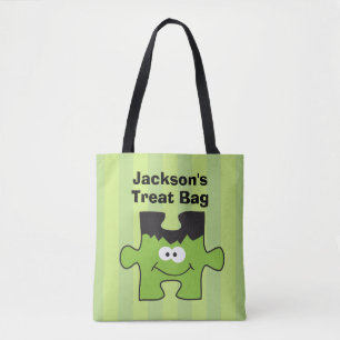 Personalised Franken Puzzle Halloween Treat Tote Bag