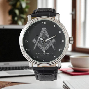 Personalised Freemason gift Square Compass Masonic Watch