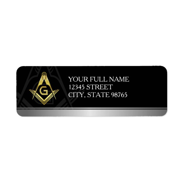Personalised Freemason Return Address Labels (Front)