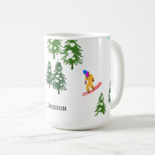 Personalised Freeride Snowboarders Snowboarding Coffee Mug