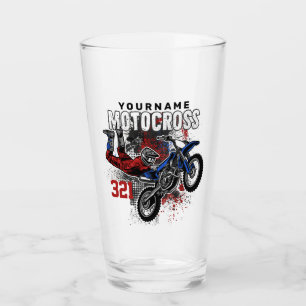 Personalised Freestyle Motocross Racing FMX Tricks Glass