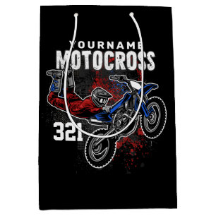 Personalised Freestyle Motocross Racing FMX Tricks Medium Gift Bag