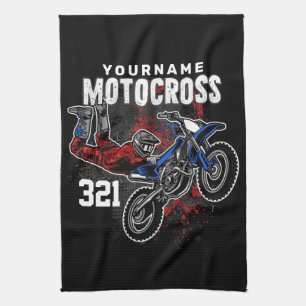 Personalised Freestyle Motocross Racing FMX Tricks Tea Towel